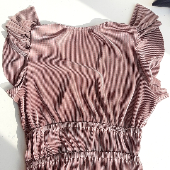 Zara Metallic Broze Pleated Ruffle Top M - Picture 6 of 6